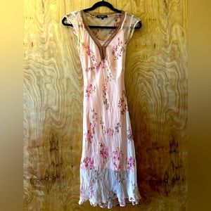 Vintage 90s Betsey Johnson silk chiffon bias cut dress Petite